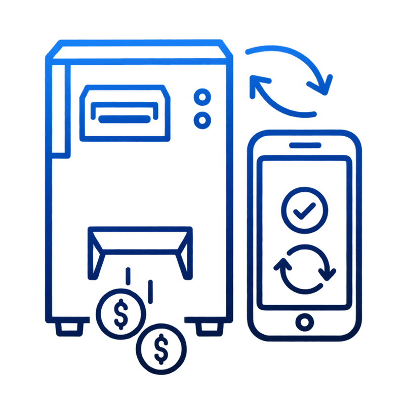 SCM Connect Remote Management Portal allows owners to see real-time data from their change machines using a mobile phone, tablet or computer